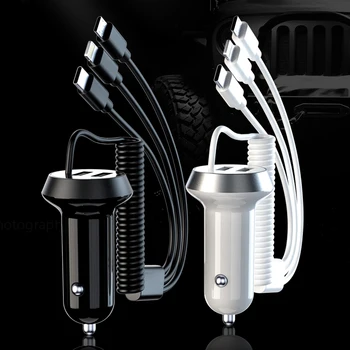 

3 In 1 Smart Quick Charge 3.0 Dual QC Car Charger For samsung s10 s9 3.4A Fast Charging for iphone 11MAX with usb three ports