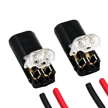 

10pcs 2p Spring Connector Wire Pluggable Spring Scotch Lock Quick Connector Cable Clamp Terminal Block 2 Way Fit for Led jk1022