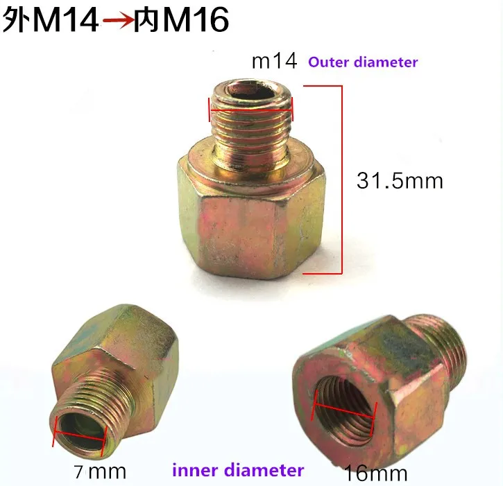 Новинка! Соединения преобразования труб, интерфейс преобразования труб высокого давления, тестовый Адаптер для труб - Цвет: M14-M16