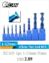 XCAN 10 шт. 3,175 мм хвостовик синий покрытием спираль сферическим концом ЧПУ маршрутизатор бит 0,8/1,0/1,5/2,0/2,5/3,175 мм твердосплавный Фрезер