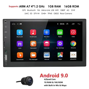 

1G RAM 7'' 2Din Touch Screen Android 9.0 Universal Car GPS Navigation BT WIFI 4G Hotspot DAB+ OBD2 SWC DVR FM More languages