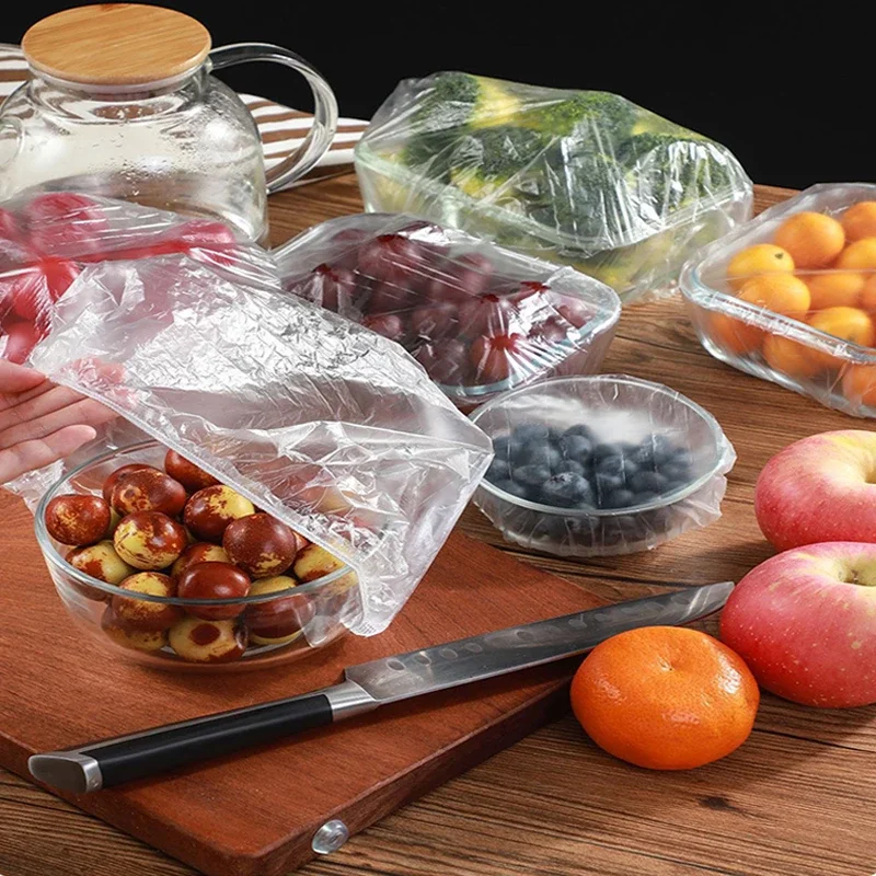 Disposable Food Cover Plastic Wrap Elastic Food Lids For Fruit Bowls