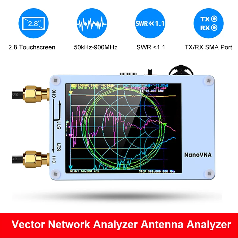 Векторный анализатор сети NanoVNA цифровой сенсорный экран коротковолновый MF HF VHF UHF
