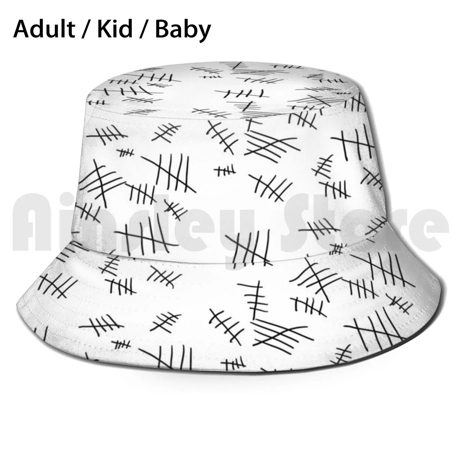 Tally Marks Bucket Hat Adult kid baby 