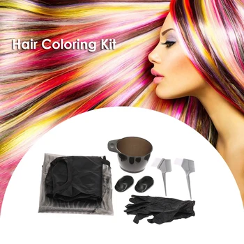 

Hair Coloring Kit Dyeing Tinting Bowl Brush Salon Apron Ear Cover Gloves Hairdressing Coloring Tool Double Head Brush