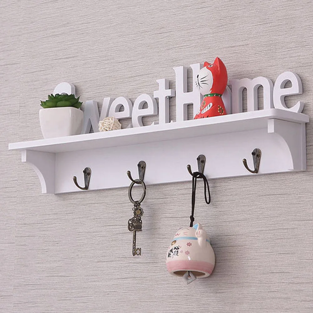 

Sweet Home Wood-Plastic Wall Hooks House Storage Key Hanger Wall Mounted High Quality Material