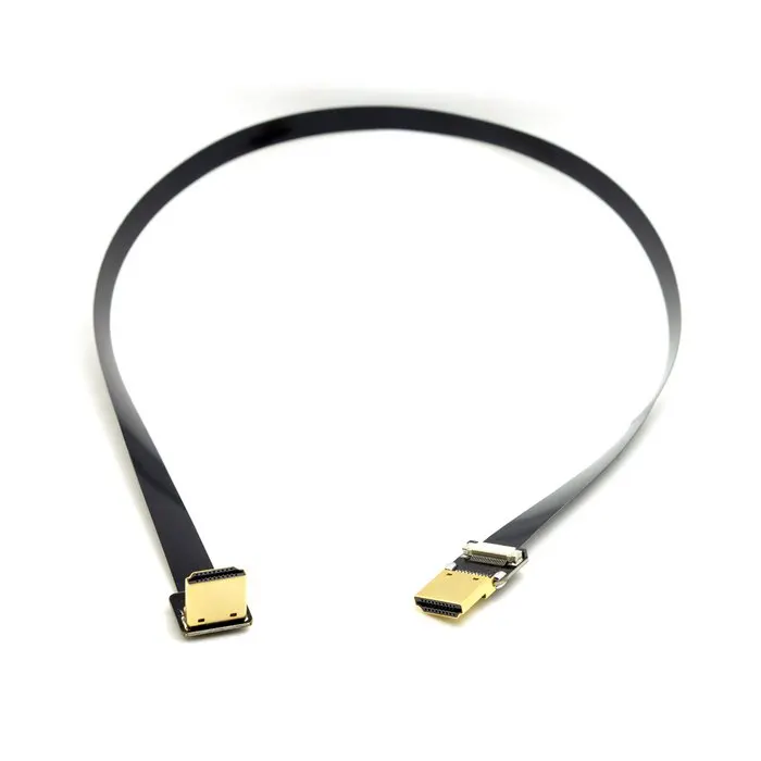 0,2 M/0,5 M FPV HDMI тип A папа вниз под углом 90 градусов к HDMI Мужской HDTV FPC плоский кабель для мультикоптера аэрофотосъемки