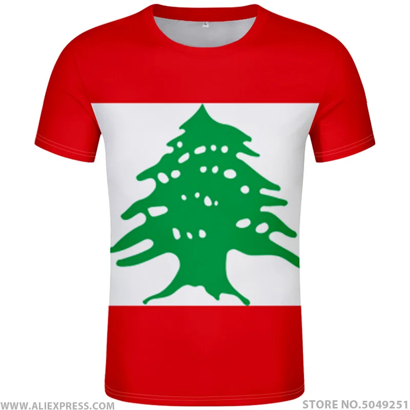 LEBANON футболка Diy бесплатная пользовательское имя номер Lbn фото одежда печать