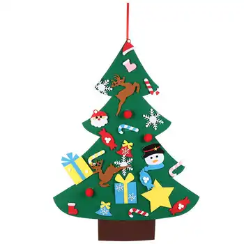

DIY Felt Christmas Tree Christmas Decoration for Home Navidad 2021 Kids New Year Gifts Christmas Santa Claus Xmas Tree