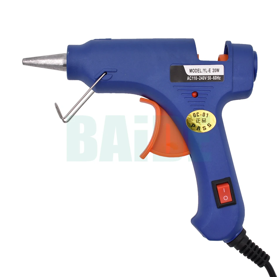 20W EU US Hot Melt Glue Gun 7MM Stick Industrial Mini Guns Thermo Electric Heat Temperature Tool 100pcs/lot | Инструменты