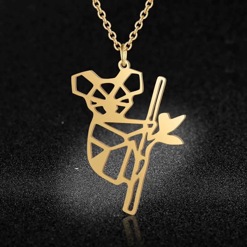 

100% Stainless Steel Animal Koala Bear Fashion Necklace for Women Unique Design Pendant Necklaces Wedding Party Necklaces