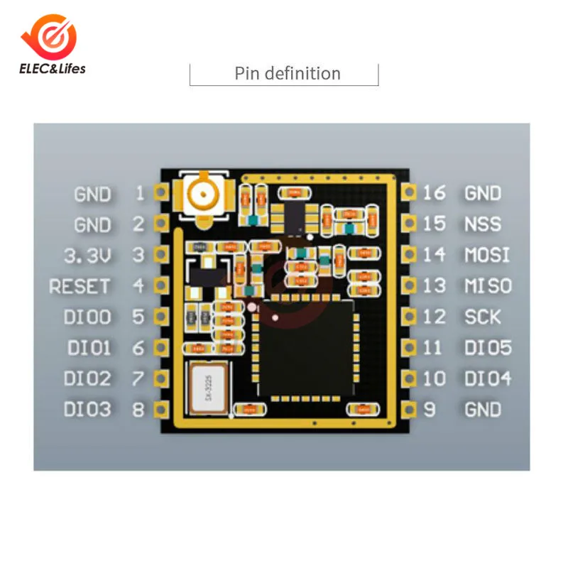 Ra-02 LoRa SX1278 433 МГц беспроводной модуль передачи спектра IPEX Разъем с экранирующей оболочкой для SPI GPIO интерфейс