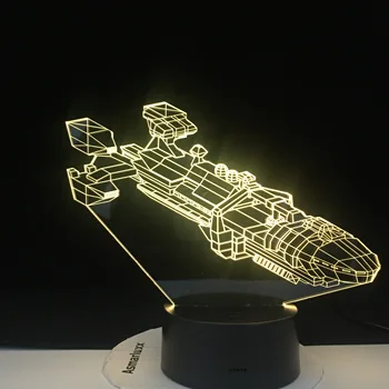 

Spaceship Space 3D led Fighter 7 Colorful Gradients LED Acrylic Plate Desk Lamp Bedroom Decoration Night Light Kids Gift