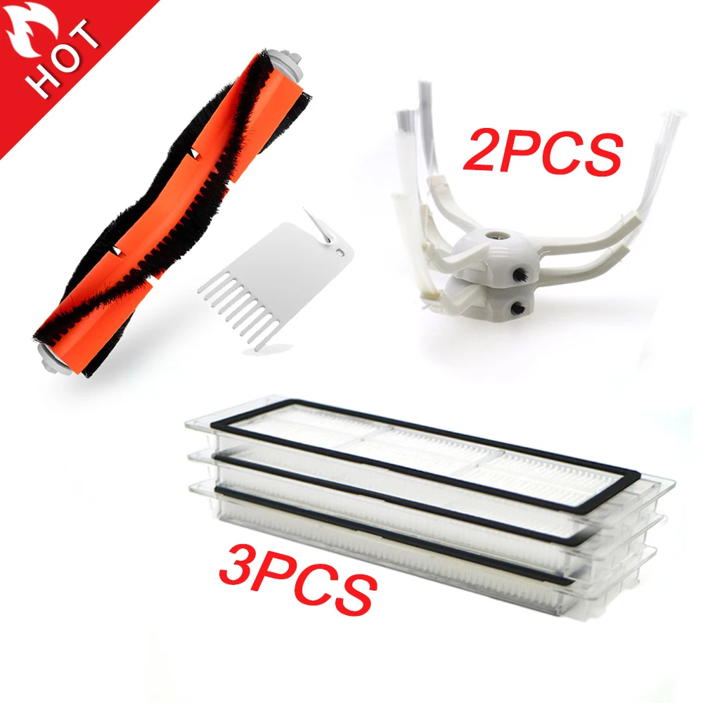 2 боковые щетки 3x HEPA фильтр 1 основная щетка для xiaomi вакуумный roborock s50 S51 S55 S5 xiaomi roborock xiaomi Mi робот