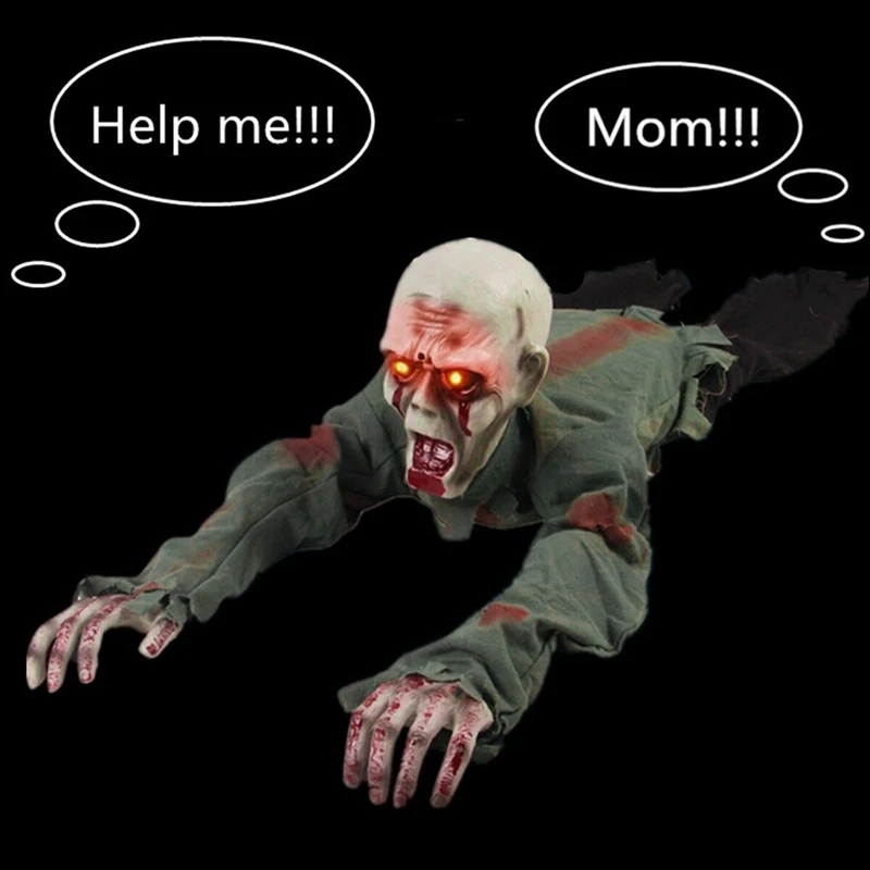 Halloween Crawling Zombie Prop Animated Horror Haunted House Party Floor Decor