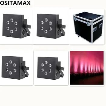 

4PCS/Lot with charging flightcase 6*12w RGBWA Wireless dmx Uplighting Battery Operate Remote Control DJ LED Par Can Wash Light