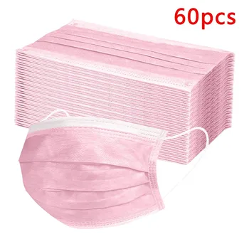 

1/10/30/60Pcs Fast Shipping Facemask Scarf Filter Safety DustFaceMask Disposable Protect 3 Ply Non-woven MeltblownMasks Cover