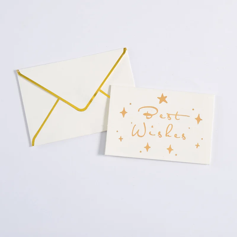 "Спасибо" простая поздравительная открытка Bronzing конверт для праздничного приглашения с конвертом для благодарения Дню Святого Валентина