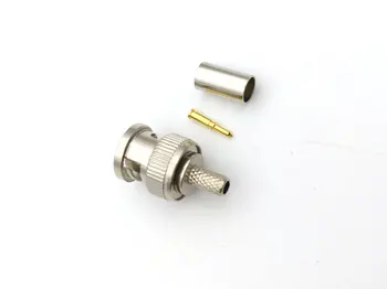 

10PCS BNC Plug Crimp Connectors for RG58 RG-58 Coax Male Antenna cable New