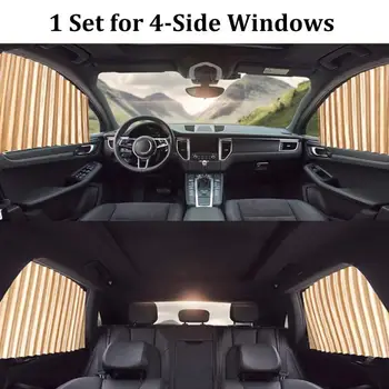 

Car Windscreen Sunshade Full Car Four-piece Louver Folding Curtain Car Sun Shades Keep Cool For Baby Sleeping Universal