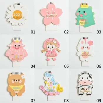 

2020 Cute Cartoon Animal Mini Desk Calendar Decoration Cute Girl Creative Desktop Calendar Planer Kawaii Agenda Table Calendar