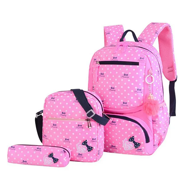 Мода 3 шт./компл. Для женщин милый кот рюкзаки школьные рюкзаки для девочек-подростков; для мальчиков и девочек с рисунком; парусиновые туфли рюкзаки женские сумки на плечо - Цвет: pink