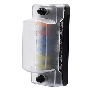 

Taidacent 6 Circuit Fuse Block Automotive Fuse Panel Mount Blade Fuse Holder for 12V/24V Automotive Truck Boat Marine Bus RV Van