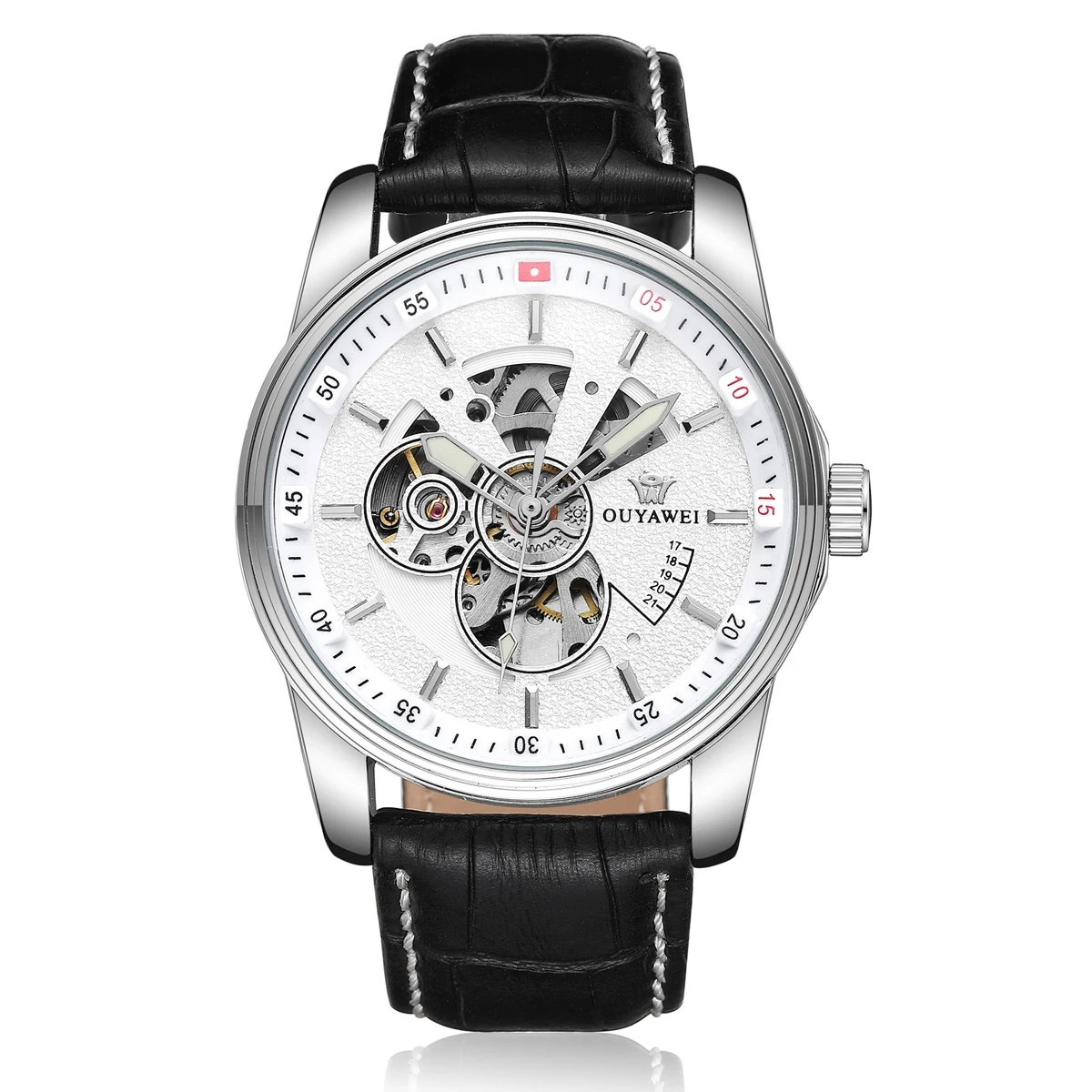 White Wristwatch OYW часы-Скелетон механические автоматические часы мужские часы белые повседневные деловые водонепроницаемые самоходные наручные часы Relojes Hombre - Цвет: White Wristwatch