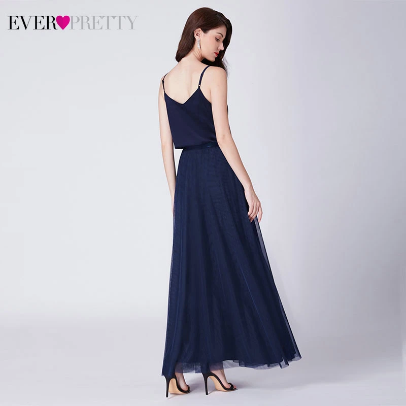 Robe De Soiree Ever красивые вечерние платья а-силуэта, регулируемые бретельки, v-образный вырез, тюль, вечерние платья, AS07363NB элегантные платья для вечеринки