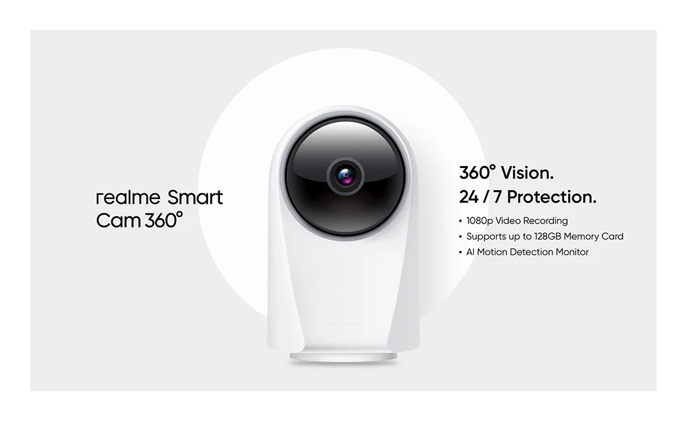 Realme Smart Cam 360° 1080p WiFi Smart Security Camera description image