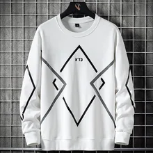 Camiseta a la moda para hombre, jersey de manga larga con cuello redondo, holgado, informal, estampado, 21, primavera y otoño