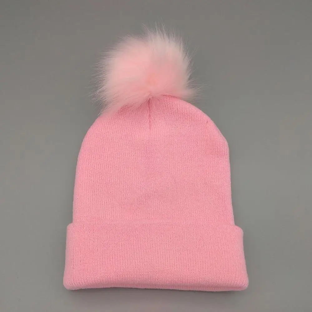 Женская меховая шапка с помпонами, зимняя женская шапка, шапка для девочек, вязаные шапочки, брендовая новая Толстая Женская шапка Skullies beanies - Цвет: Розовый