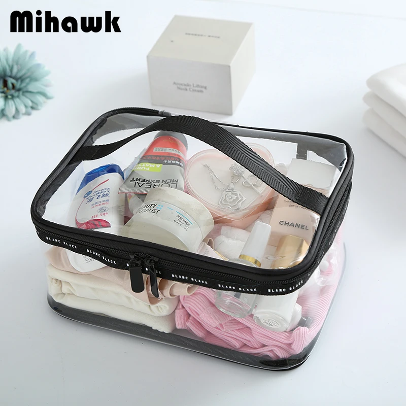 Mihawk, водонепроницаемая прозрачная косметичка из ПВХ для ванной, женский косметический чехол, для путешествий, на молнии, косметичка, косметичка