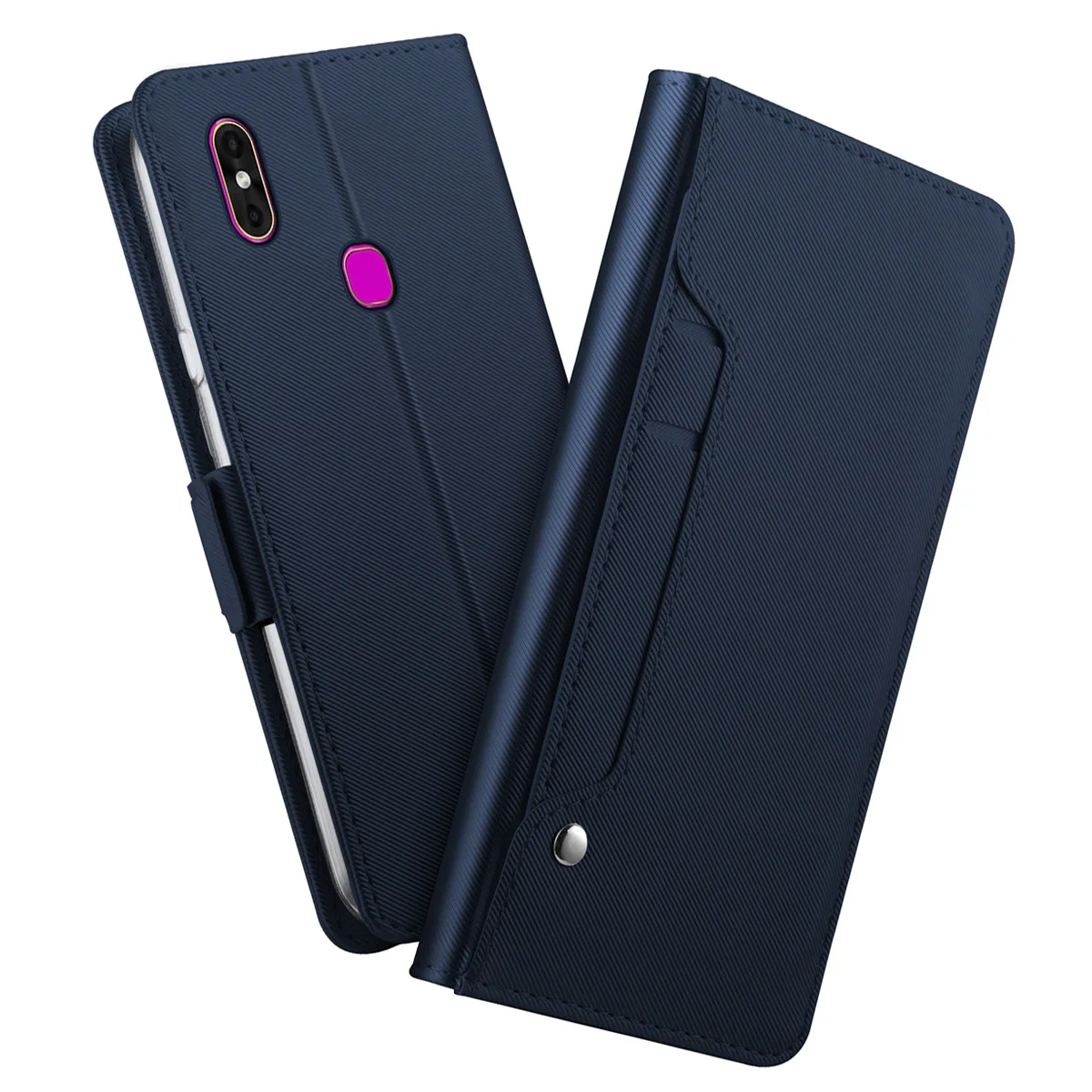 Для Leagoo M13 чехол роскошный кожаный кошелек откидная подставка с зеркалом и