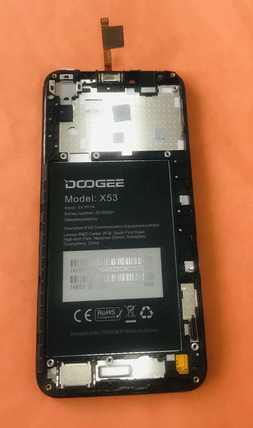 Б/у ЖК-дисплей+ дигитайзер сенсорный экран+ рамка для DOOGEE X53 MTK6580M четырехъядерный