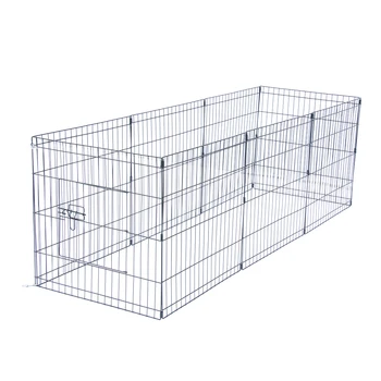 

24\" high flat top wire fence pet folding fence game area 8 pieces with open door black (PTMP-02-24) YU-Home