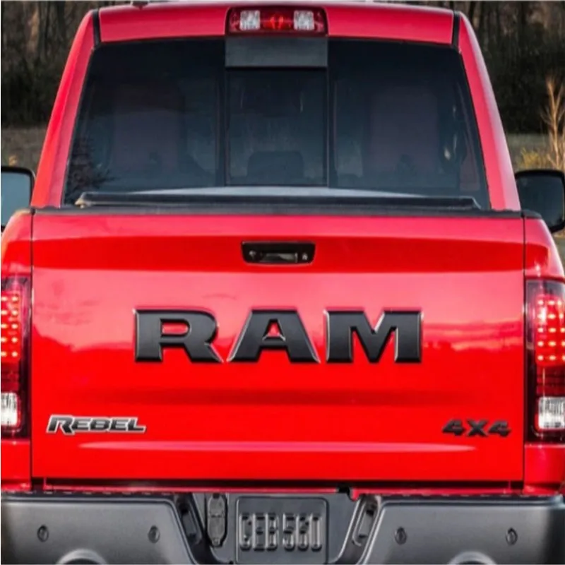 

One set Car tailgate 3D RAM Letter Logo Emblem Rear Trunk Badge Sticker For Dodge Ram 1500 2015 2016 2017 2018