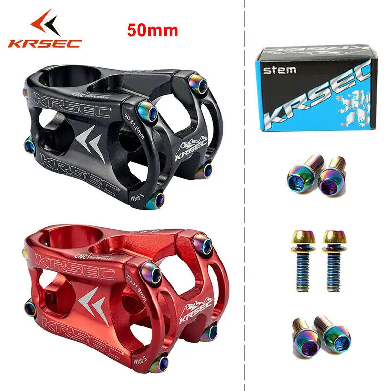 

MTB Stem 31.8*50mm Aluminium Alloy Stem Potence Velo Titanium Bolts Short HandleBar Stem for 28.6mm Bicycle Fork Bike Parts