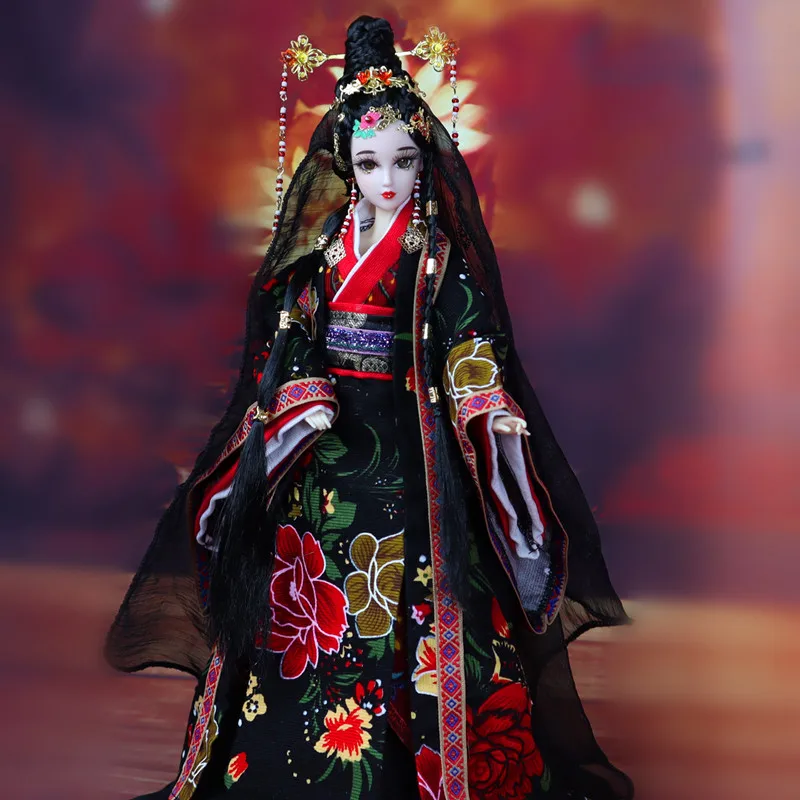 12"/32cm Traditional Chinese Dolls Ancient Collectible Han Dynasty Princess Doll 12 Jointed Doll