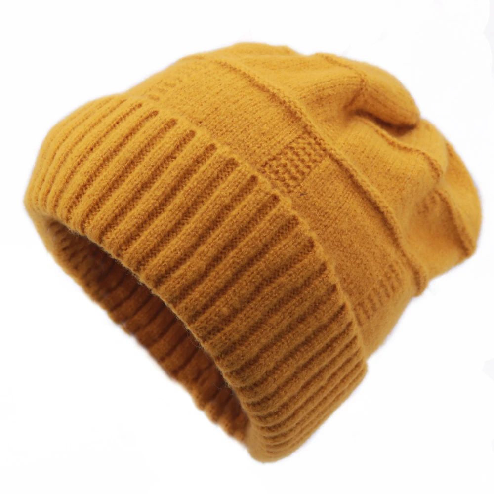 Зимняя винтажная вязаная шапка Skullies для женщин, однотонная женская бини, шапки с настоящим помпон из меха енота, теплая женская Лыжная Шапка Gorro для девочек
