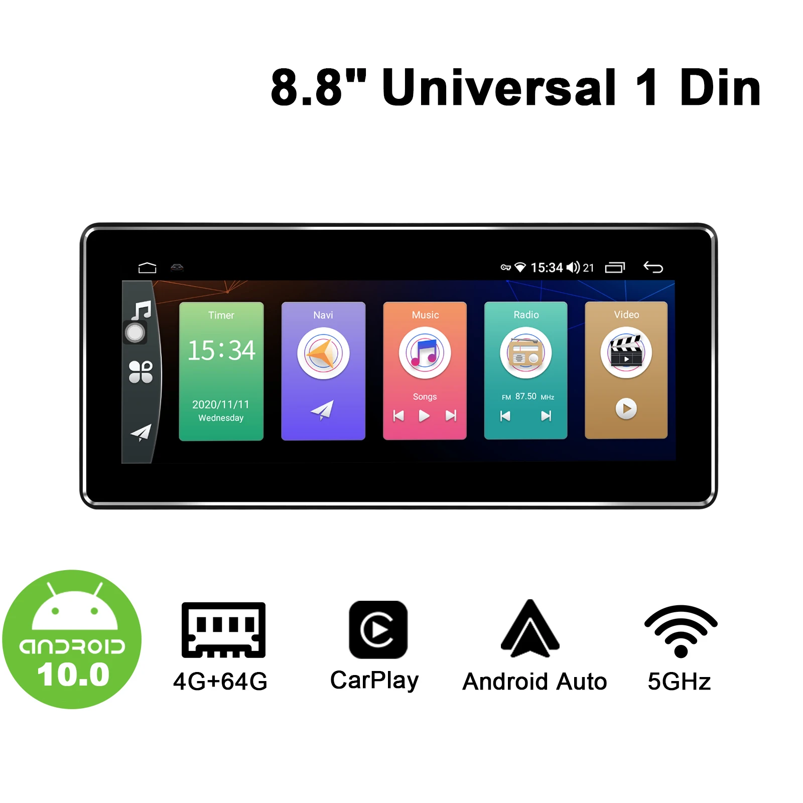 Автомобильная магнитола 8 дюйма GPS 4 Гб + 64 ГБ RDS IPS HD BTsupport carplay/быстрая загрузка/Android