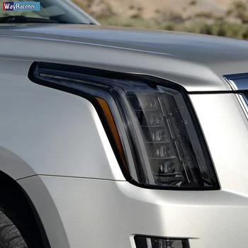 

2 Pcs Car Headlight Protective Film Headlamp Restoration Transparent Black TPU Sticker For Cadillac Escalade 2016- Accessories