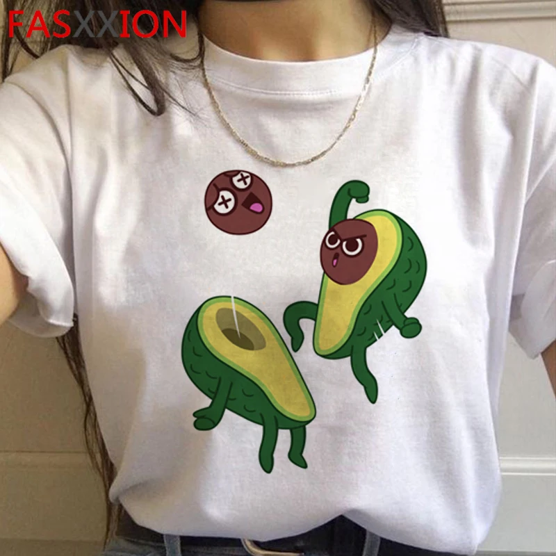 Kawaii авокадо Забавный мультфильм футболки для женщин Harajuku Ullzang 90s футболка Графический милый гранж футболка корейский стиль Топ Тройники женские