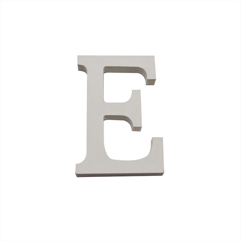 1 шт. 10 см* 8 см* 1 см креативные белые деревянные буквы Английский алфавит DIY Съемные английские буквы Свадебные украшения для дома - Цвет: E