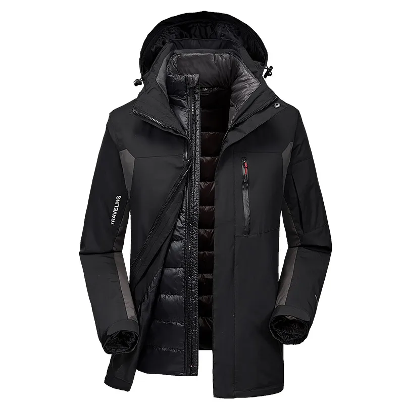 Solid Uitloper heren Mountain Kleding 3-in-1 Systemen Jas En Jas Mannen Winter Warm Puffer Jas buitenshuis Sport Jassen Solid Uitloper heren Mountain Kleding 3-in-1 Systemen Jas En Jas Mannen Winter Warm Puffer Jas buitenshuis Sport Jassen