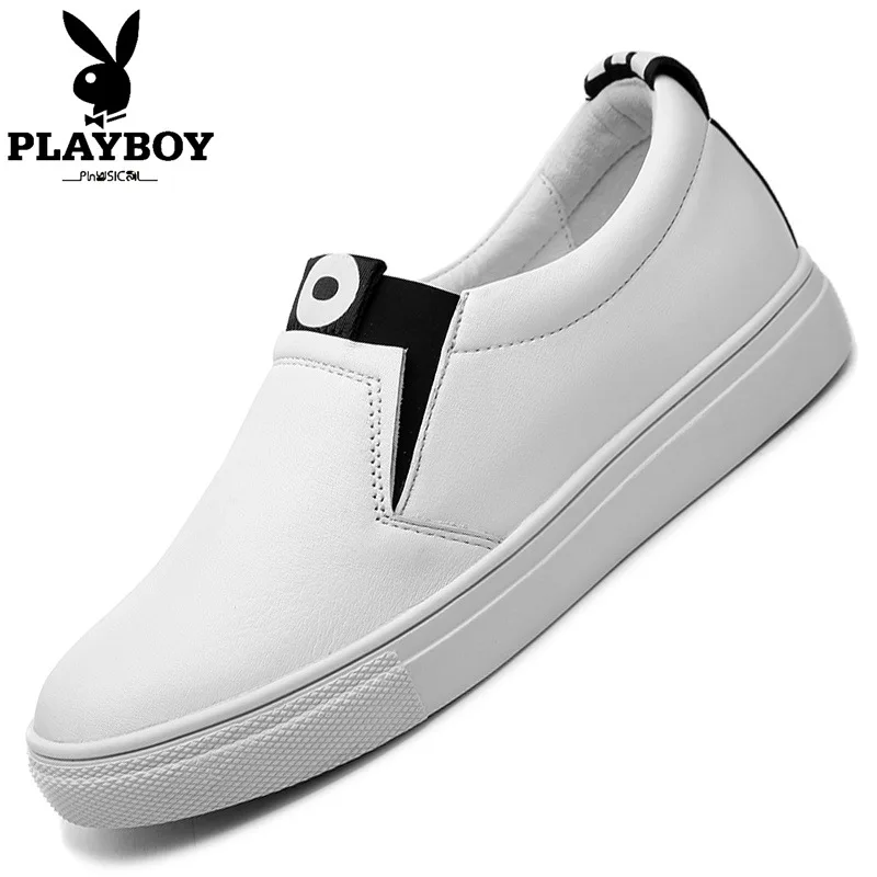 

PLAYBOY Spring WOMEN'S Shoes Slip-on Loafers Korean-style Flat Keel Thin Shoes White Shoes Students Lazy Casual Shoes