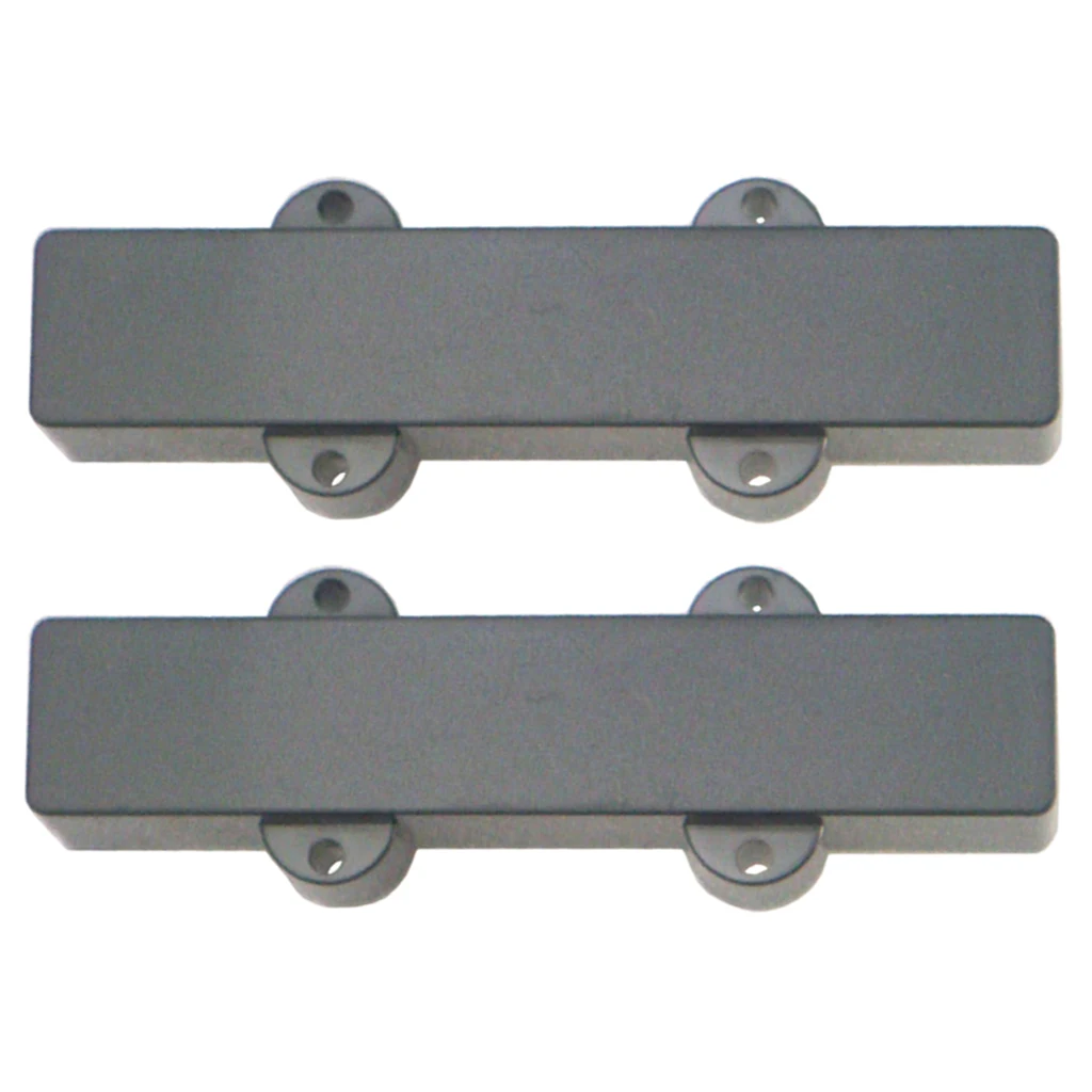 Black Sealed Pickup Covers 2Pcs Plastic For 4-String Jazz Bass Guitar Parts