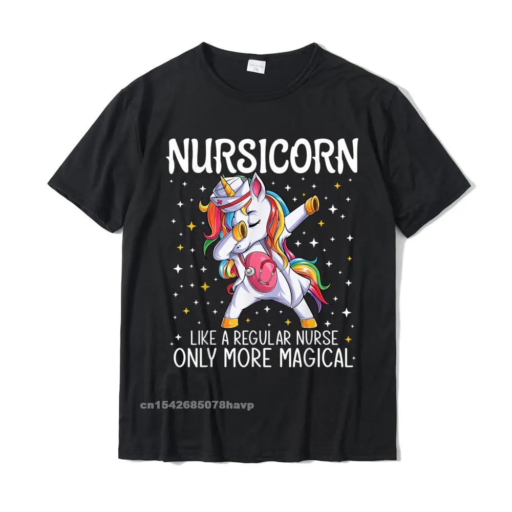 Normal Street Tops T Shirt Short Sleeve for Men Cotton Fabric Summer Round Collar T Shirts Printed T-shirts 2021 New Dabbing Unicorn Nursicorn Funny Nurse Gift women men CNA RN T-Shirt__2571. black