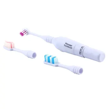 

1PC Electric Toothbrush with 3 Brush Head Replace Family Travel Pack Round Electronic Washable Whitening Teeth Brush