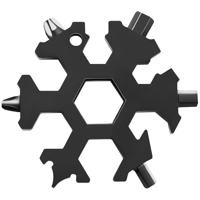 

18 In 1 Snowflake Spanner Keyring Hex Multifunction Outdoor Hike Wrench Key Ring Pocket Multipurpose Camp Survive Hand Tools